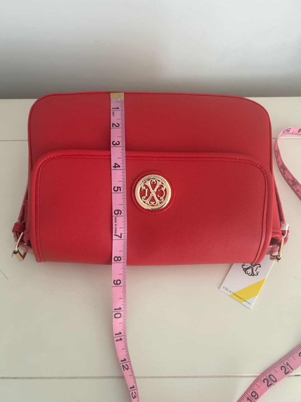 NWT CXL by Christian Lacroix Red Caviar Shoulder Bag with Gold Hardware - Picture 12 of 13